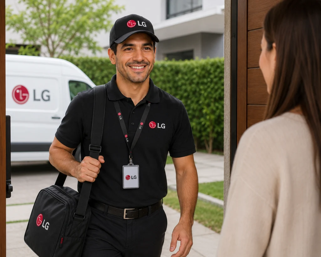 Técnico autorizado LG llegando a un domicilio en Costa Rica