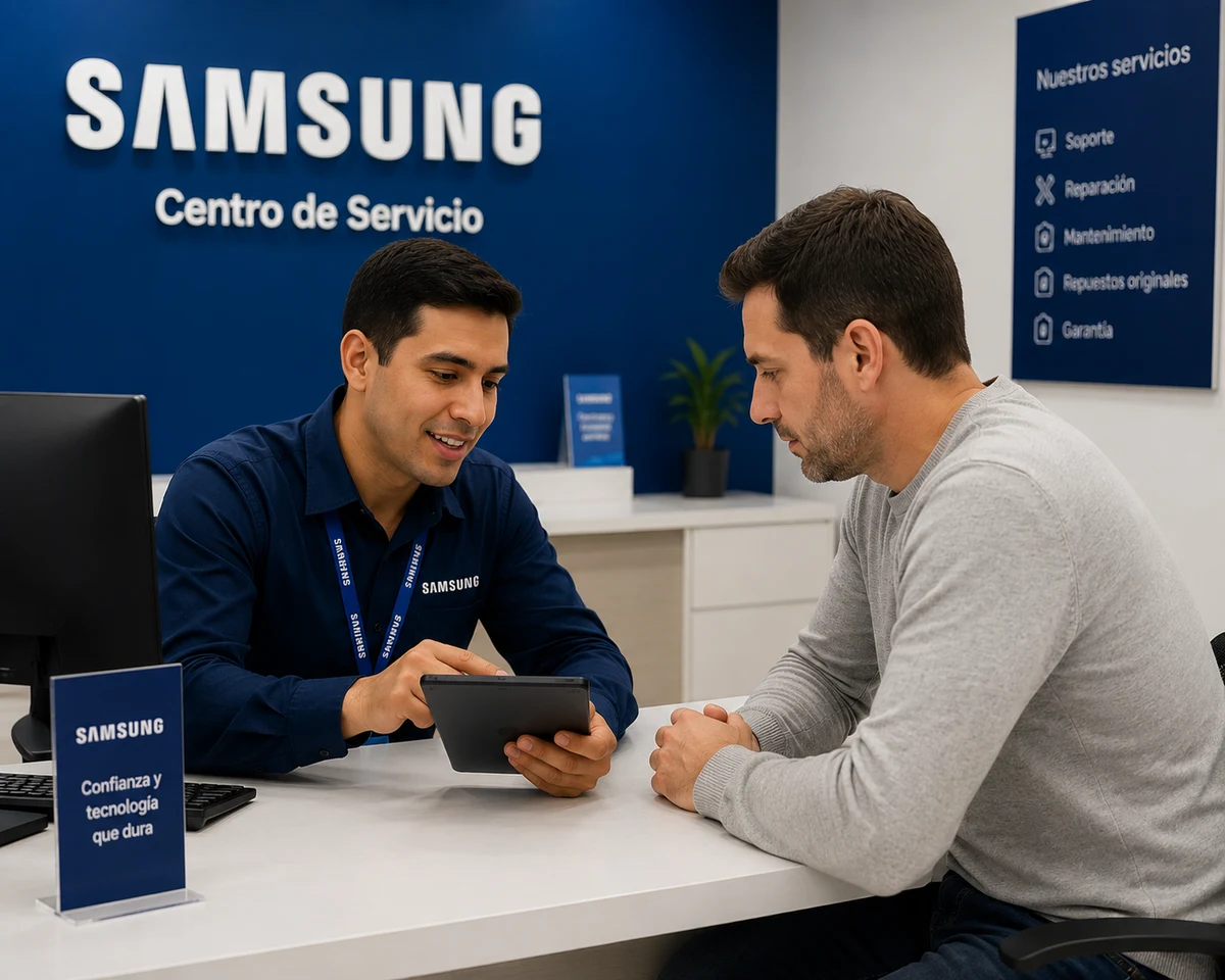 Técnico Samsung realizando mantenimiento preventivo en Costa Rica